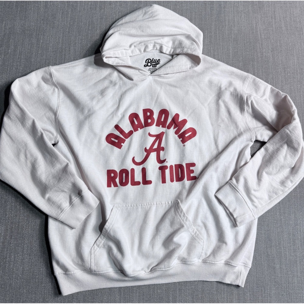 Blue 84 Alabama Roll Tide Hoodie White Crimson Graphic Sweatshirt Large W2 12